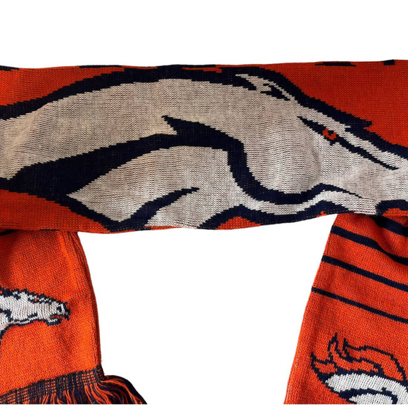 Denver Broncos NFL Football Reversible Knit Scarf - Picture 4 of 4